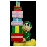 Vntg 34.5in elf w gifts blow mold no cord NO SHIP