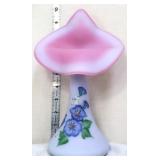 Fenton blue burmese morning glory JIP vase