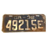 1932 Georgia license plate