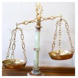 Marble base brass scale