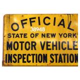 Metal 36x24 NY Inspection Station sign NO SHIP