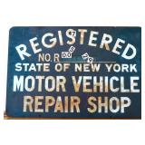 Metal 36x24 NY Vehicle Repair Shop sign NO SHIP