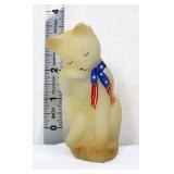 Fenton 4in cat figure w/ patriotic bandana