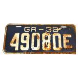 1932 Georgia license plate