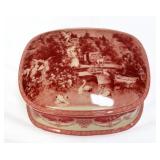 Red transfer dresser box w/ dome lid