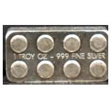 1 troy ounce Lego block silver bar