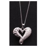 Genuine diamond heart necklace