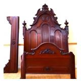 Victorian walnut full size bed w rails see pics