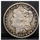 1904O Morgan silver dollar