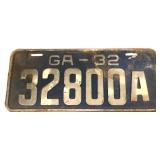 1932 Georgia license plate
