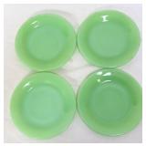 4 vntg Fire King jadeite 5.5in salad plates