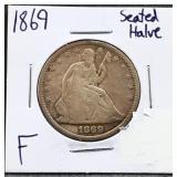 1869 seated liberty half dollar