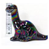 Fenton 3in amethyst carnival dinosaur figure