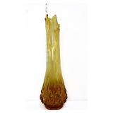 MCM 23in amber diamond butt swung vase