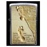 Zippo sealed Footprints In The Sand lighter