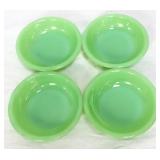 4 vntg Fire King jadeite 4.5in berry bowls