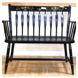 Vintage decorated wood settee