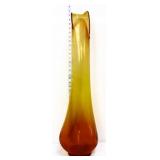 MCM amber 32in swung vase