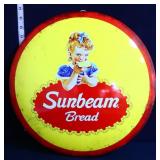 Round 16in metal Sunbeam Bread button sign