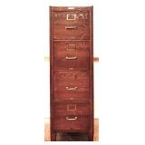 Vintage oak 4 drawer filing cabinet
