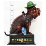 Cast iron cigar dog bank