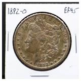 1892O Morgan silver dollar