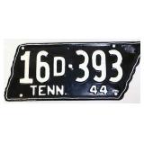 1944 state shape TN license plate