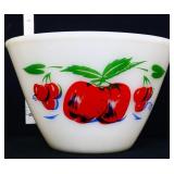 Vntg Fire King MG apples/cherries splashproof bowl