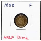1853 seated liberty half dime
