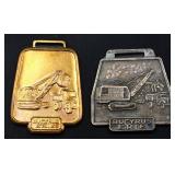 Lot of 2 Bucyrus Erie Equipment watch fobs