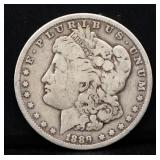 1889 Morgan silver dollar