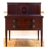 Vintage mahogany tambor door desk