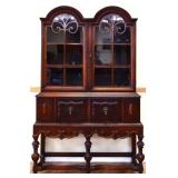 1920s double arch top china cabinet