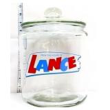 Round glass Lance canister w/ glass lid