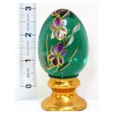 Fenton emerald egg w/ iris design