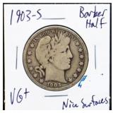1903S barber half dollar
