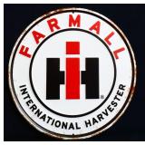 Round metal Farmall International Harvester sign