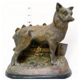 Vintage redware wolf figure cigar holder