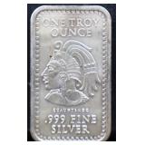 1 troy ounce Aztec face sign bar