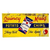 Vntg masonite 24x11.75 Quincy Potato Chips sign