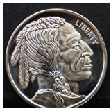 1 troy ounce indian face silver round