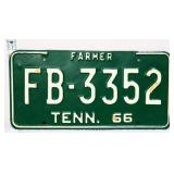 1966 Tennessee Farmer license plate