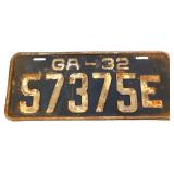1932 Georgia license plate