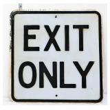 Vntg 18x18 embossed steel EXIT ONLY sign