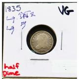 1835 bust half dime