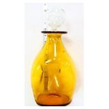 Vintage Blenko amber decanter w/ clear stopper
