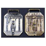 Lot of 2 Joy Silver Streak Equipment watch fobs