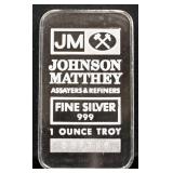 1 troy ounce Johnson Matthey silver bar