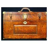 Vintage oak machinist box