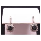 Genuine black diamond earrings